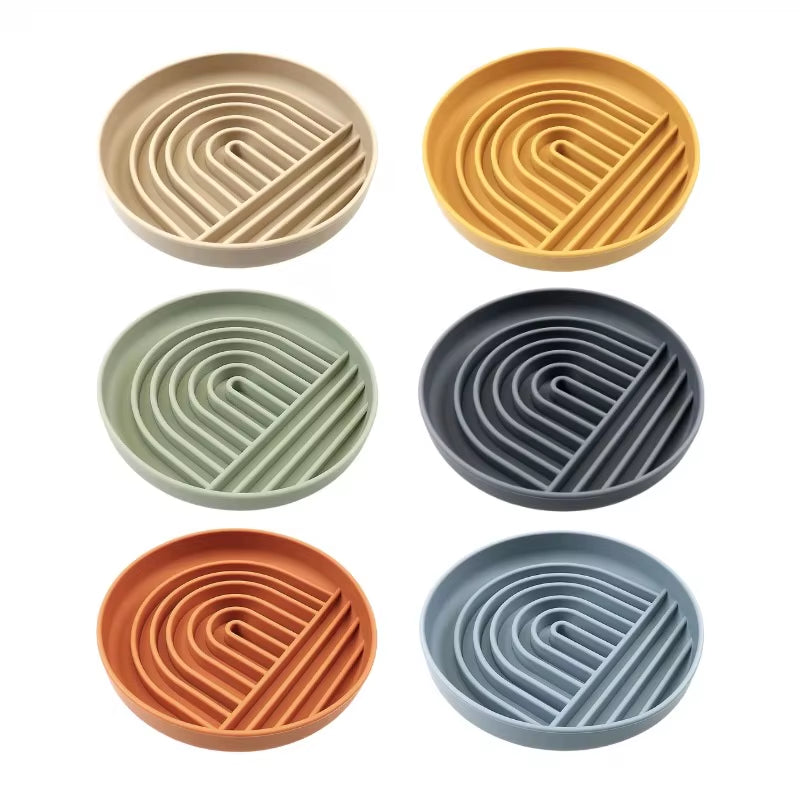 Dog Slow Food Bowl Silicone Licking Pad Licking Tray Shaking Bowl Pet Cat Puzzle Missing Food Hidden Food Abundance Toy