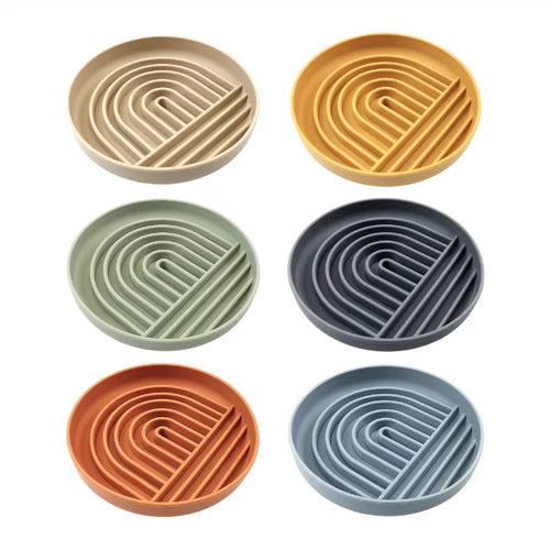 Dog Slow Food Bowl Silicone Licking Pad Licking Tray Shaking Bowl Pet Cat Puzzle Missing Food Hidden Food Abundance Toy