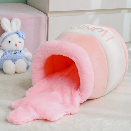 New Honey Jar Cat Nest Semi-Enclosed Autumn and Winter Warm Puppy Nest Soft, Comfortable and Breathable Pet Supplies